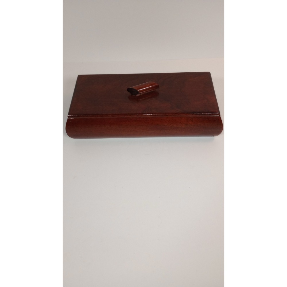 HANDCRAFTED VINTAGE WOODEN KEEPSAKE BOX- Lacquer Finish MCM Style